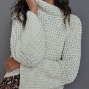ANTHROPOLOGIE Maeve Wool Blend Dionne Bell Sleeved Sweater